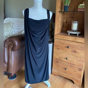 NWT Bisou Bisou black twist shoulder dress